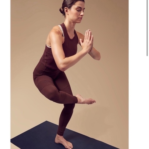 Athleta Maroon Inclination Moto Leggings side pockets Red Small - Picture 3 of 11